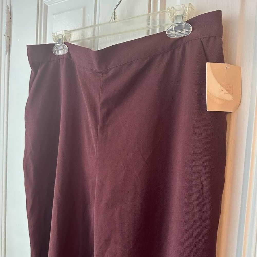 Dark Eggplant Dress Pants with Elastic Waistband